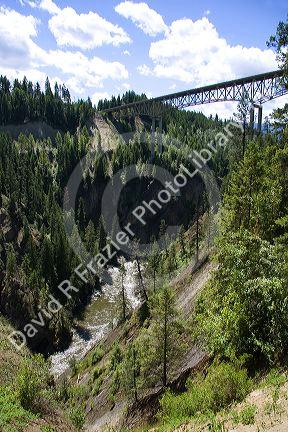 The Moyie River Canyon Bridge is a structural steel truss cantilever bridge spanning the Moyie River near Bonners Ferry and Moyie Springs, Idaho.