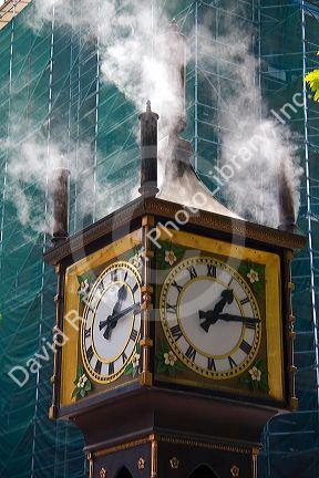 The Gastown Steam Clock located in Vancouver, British Columbia, Canada.