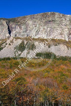 Fall foliage at Cannon Mountain a peak in the White Mountains located within the Franconia Notch State Park, New Hampshire, USA.