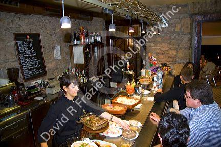 Interior of a restaurant located in the city of Donostia-San Sebastian, Guipuzcoa, Basque Country, Northern Spain.