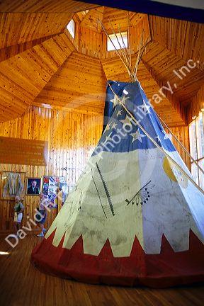 Tipi in the Indian Museum of North America at the Crazy Horse Memorial in the Black Hills of South Dakota.