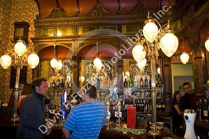 Interior of St. Stephens Tavern in the city of London, England.