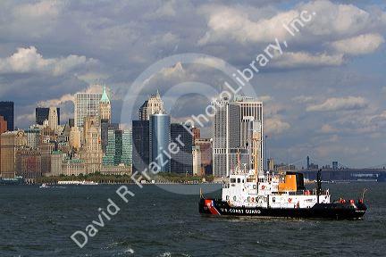 US Coast Guard Penobscot Bay cutter in New York Harbor, New York, USA.