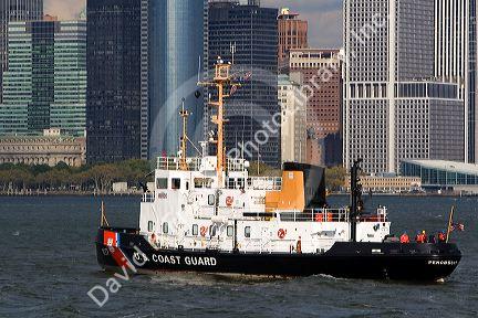 US Coast Guard Penobscot Bay cutter in New York Harbor, New York, USA.
