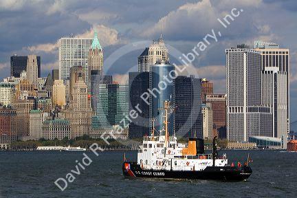 US Coast Guard Penobscot Bay cutter in the New York Harbor, New York, USA.