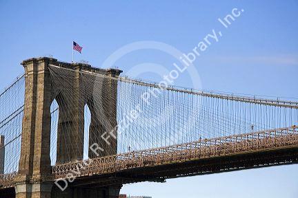 The Brooklyn Bridge in New York City, New York, USA.