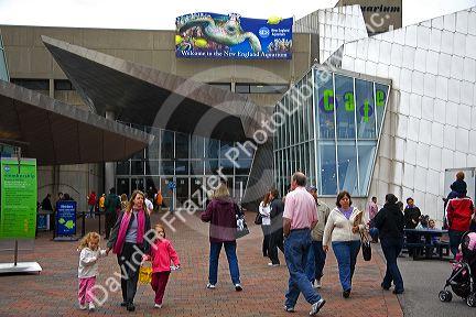 Entrance to the New England Aquarium in Boston, Massachusetts, USA.