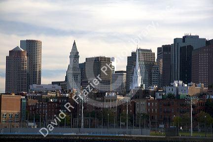 View of Boston from the Charles River, Boston, Massachusetts, USA.