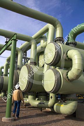 The workings of a geothermal power plant in Malta, Idaho, USA. MR