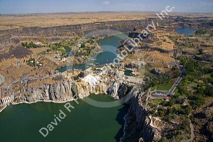 Aerial view of Shoshone Falls in the Snake River Canyon near Twin Falls, Idaho, USA.