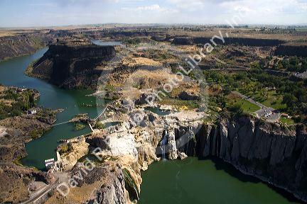 Aerial view of Shoshone Falls and the Snake River Canyon near Twin Falls, Idaho, USA.