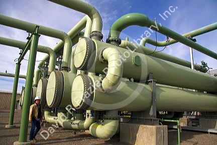 The workings of a geothermal power plant in Malta, Idaho, USA. MR