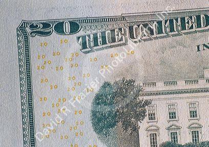 Twenty dollar bill issued in 2003.