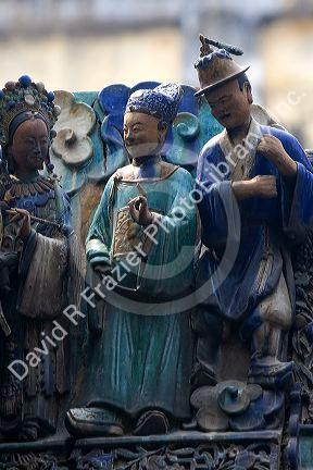 Detail of the Quan Am Pagoda, a famous Chinese temple in the Cholon district of Ho Chi Minh City, Vietnam.