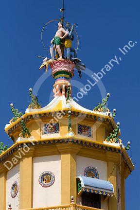 Detail atop the Cao Dai Tay Ninh Holy See in Tay Ninh, Vietnam.