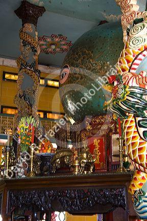 Sphere depicting the Divine Eye inside the Tay Ninh Holy See in Tay Ninh, Vietnam.