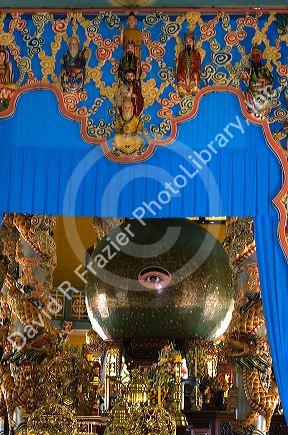 Sphere depicting the Divine Eye inside the Tay Ninh Holy See in Tay Ninh, Vietnam.