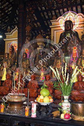 Buddha display in the Giac Lam Pagoda Buddhist temple in Ho Chi Minh City, Vietnam.
