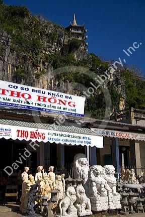 Marble sculptures being sold at a shop in Ngu Hanh Son ward south of Da Nang, Vietnam.