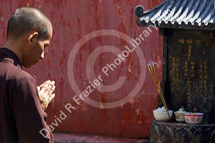 Prayer at the Jade Emperor Pagoda Buddhist temple in Ho Chi Minh City, Vietnam.