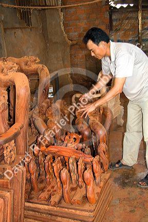 Vietnamese furniture factory in Dong Ha, Vietnam.