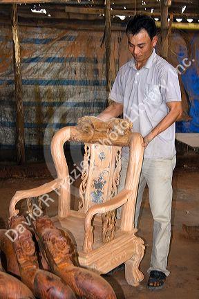 Vietnamese furniture factory in Dong Ha, Vietnam.