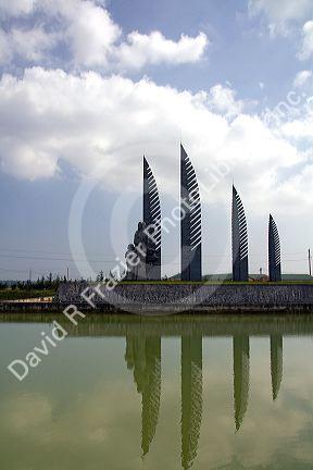 Monument to women and children of soldiers who served in North Vietnam along the Ben Hai River in Quang Tri Province, Vietnam.