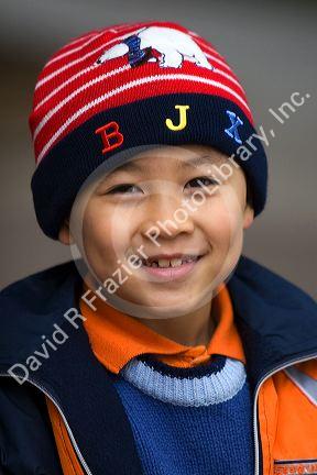 Young Vietnamese boy in Hanoi, Vietnam.
