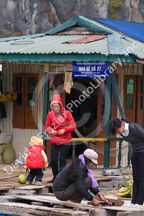 Floating village in Ha Long Bay, Vietnam.