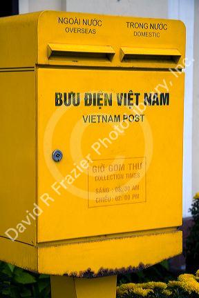 Vietnam Post mail box in Ho Chi Minh City, Vietnam.
