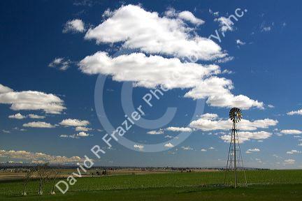 Windmill on a farm in Canyon County, Idaho, USA.