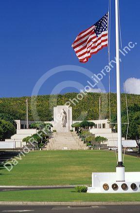 The Punch Bowl National Cemetery in Honolulu, Hawaii.