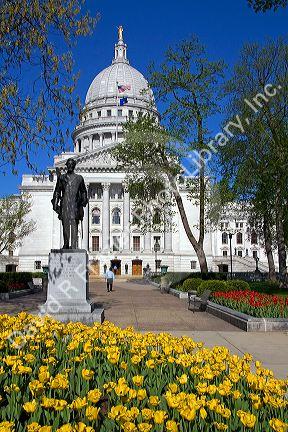 Wisconsin State Capitol building in Madison, Wisconsin, USA.