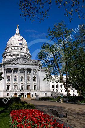 Wisconsin State Capitol building in Madison, Wisconsin, USA.
