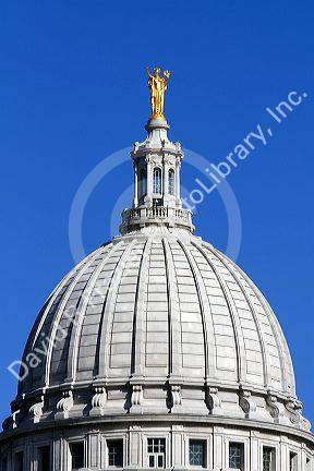 Wisconsin State Capitol building in Madison, Wisconsin, USA.
