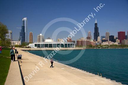 Shedd Aquarium located on the shore of Lake Michigan  in Chicago, Illinois, USA.