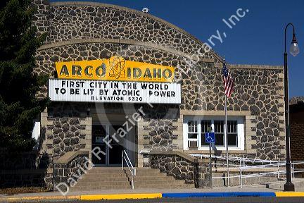 Arco City Hall located on main street in Arco, Idaho, USA.