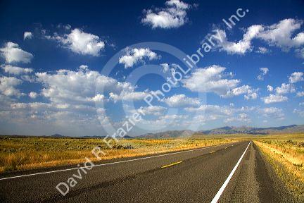 US Highway 20 near Arco, Idaho, USA.