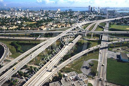I-95 freeway system in Miami, Florida.