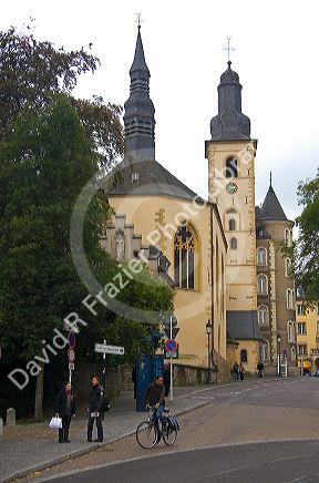 Saint Micheal's Church located in the central Ville Haute quarter in Luxembourg City, Luxembourg.