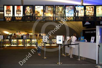 Cinema entrance in the Forum des Halles in Paris, France.