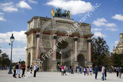 The Arc de Triomphe du Carrousel in Paris, France.