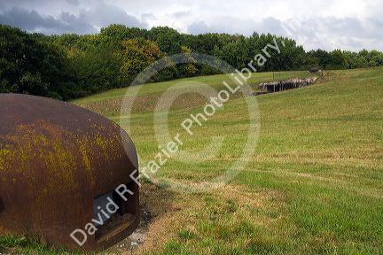 Gun turret on the Maginot Line in Alsace, northeast France.
