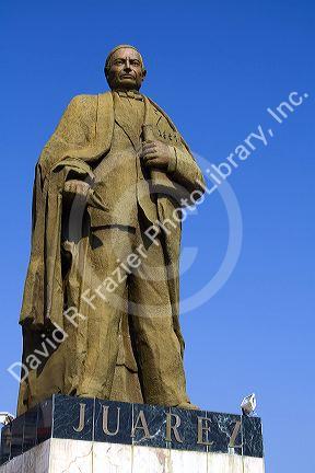 Statue of Benito Juarez in Acapulco, Guerrero, Mexico.
