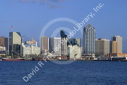 A skyline view of San Diego, California.