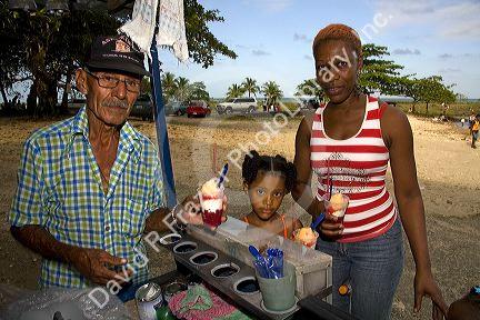Shaved ice vendor at Puerto Limon, Costa Rica.