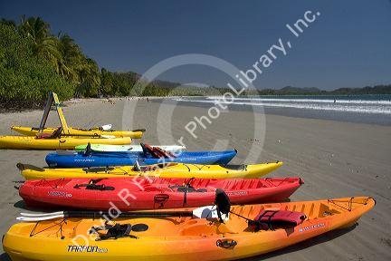 Sea kayak rentals at Playa Samara, Costa Rica.
