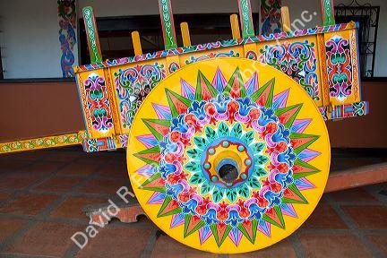 Carretas are elaborately painted oxcarts in the city of Sarchi Norte, Cosat Rica.