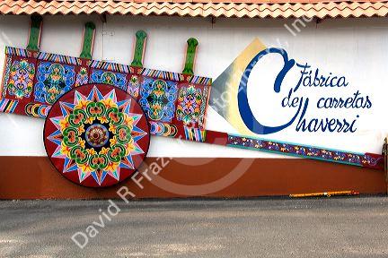 Carretas are elaborately painted oxcarts in the city of Sarchi Norte, Cosat Rica.