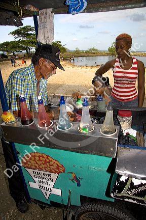 Shaved ice vendor at Puerto Limon, Costa Rica.
